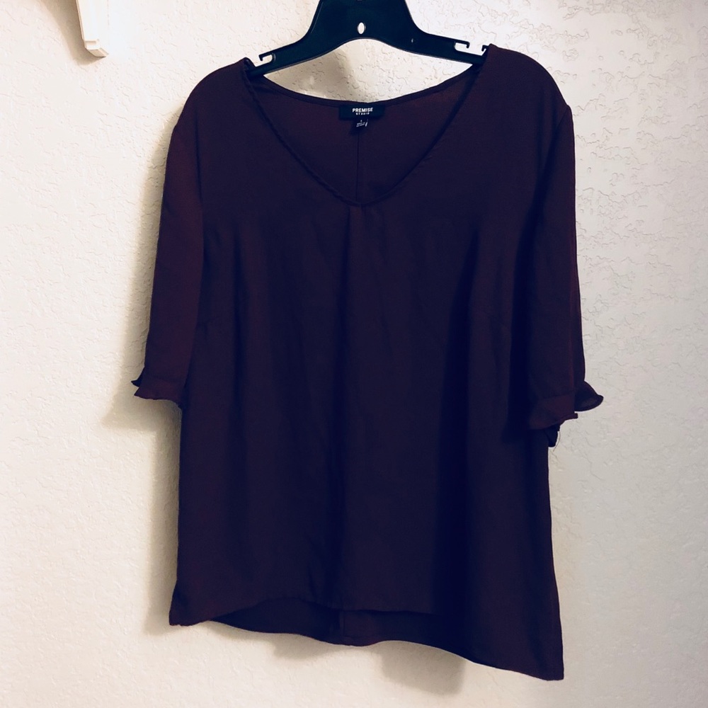 Maroon 3 quarter sleeve blouse